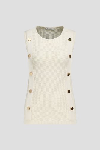 Pull sans manches écru à boutons dorés de D'Auvry pour Femmes