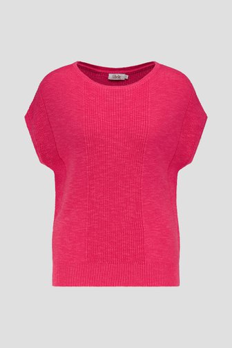 Pull sans manches en maille rouge corail de Libelle pour Femmes