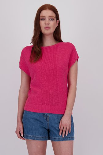 Pull sans manches en maille rouge corail de Libelle pour Femmes