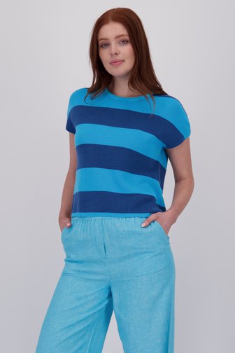 Pull sans manches rayé bleu de Liberty Loving nature pour Femmes