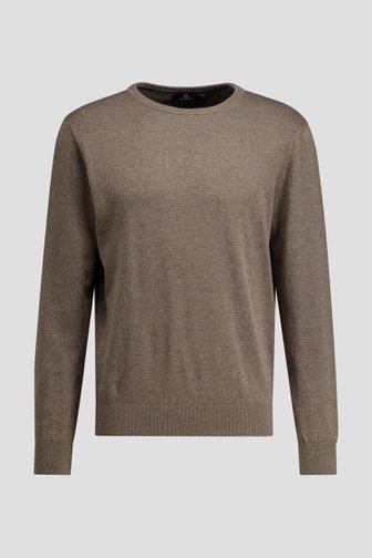 Le devant de Pull taupe en coton à col rond de Dansaert Blue pour Hommes
