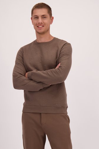 Le devant de Pull texturé marron de Casual Five pour Hommes