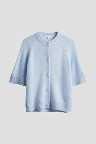 Pull tricot bleu clair avec laine et mohair de Opus pour Femmes