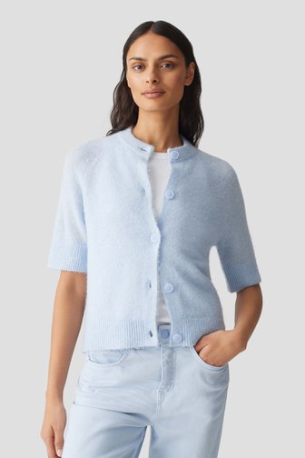 Pull tricot bleu clair avec laine et mohair de Opus pour Femmes