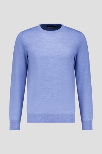 Pull tricot fin bleu clair à col rond de Dansaert Black pour Hommes