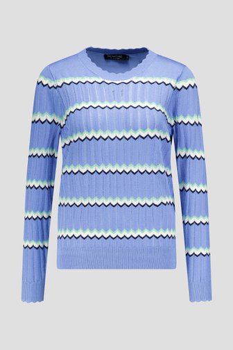 Pull tricoté ajouré bleu clair  de Signature pour Femmes