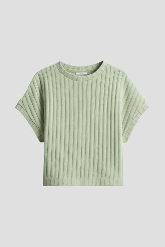 Pull tricoté vert clair à manches courtes de Opus pour Femmes