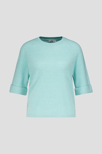Le devant de Pull turquoise à manches 3/4 de Libelle pour Femmes