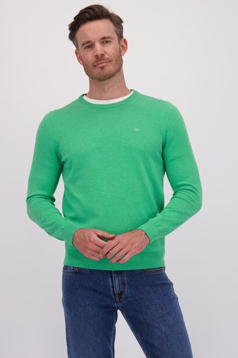 Pull vert à col rond de Dansaert Blue pour Hommes
