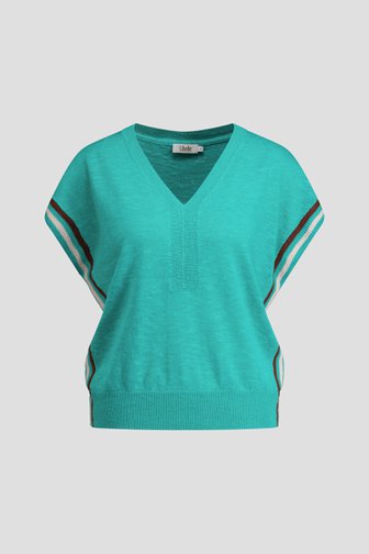 Le devant de Pull vert à manches courtes de Libelle pour Femmes