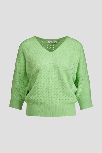 Le devant de Pull vert à manches trois-quarts de Libelle pour Femmes