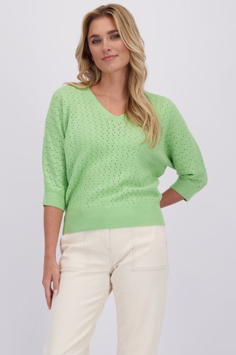 Le devant de Pull vert à manches trois-quarts de Libelle pour Femmes