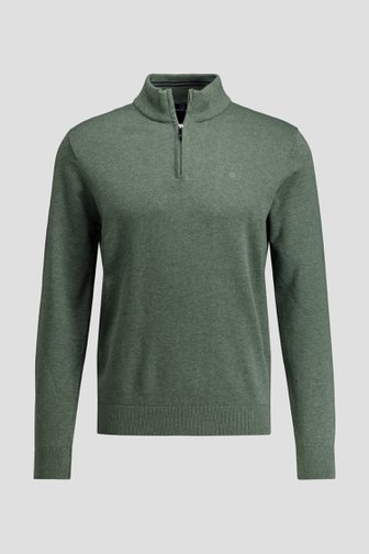 Le devant de Pull vert avec col zippé de Dansaert Blue pour Hommes