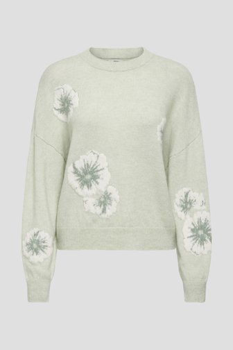 Le devant de Pull vert avec motif floral blanc de JDY pour Femmes