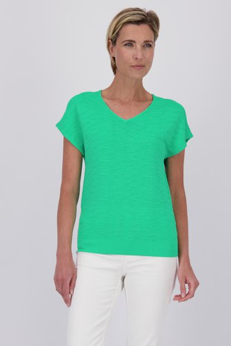 Pull vert avec structure ondulée de Claude Arielle pour Femmes