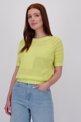 Pull vert citron à motif ajouré de Libelle pour Femmes