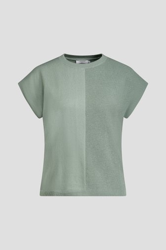 Le devant de Pull vert en maille fine de Liberty Island pour Femmes