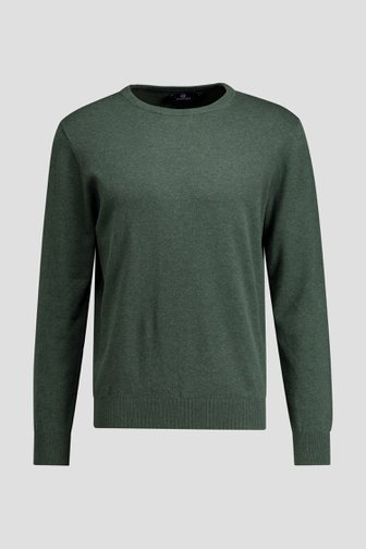 Le devant de Pull vert foncé en coton à col rond de Dansaert Blue pour Hommes