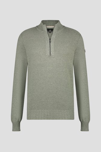 Le devant de Pull vert mélangé avec fermeture zippée de Bluefields pour Hommes