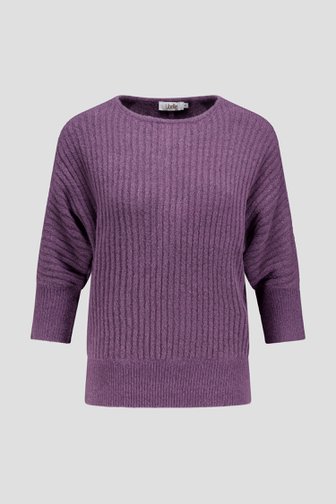 Le devant de Pull violet à manches 3/4 de Libelle pour Femmes
