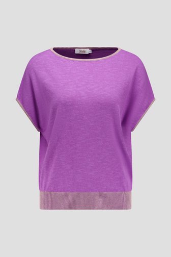 Pull violet à manches courtes coupées de Libelle pour Femmes