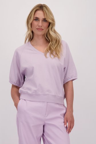 Le devant de Pull violet à manches courtes de Libelle pour Femmes