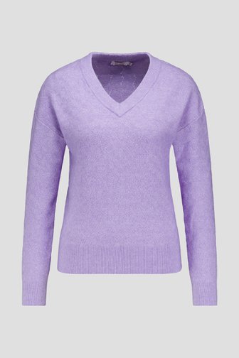 Le devant de Pull violet clair avec col en V de Liberty Loving nature pour Femmes