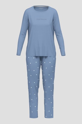 Pyjama bleu avec manches longues et pantalon de Tom Tailor pour Femmes