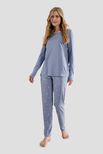 Pyjama bleu avec manches longues et pantalon de Tom Tailor pour Femmes