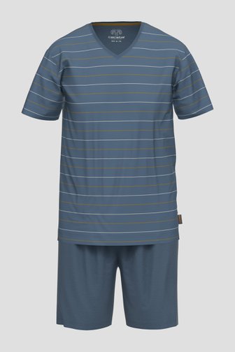 Pyjama bleu avec T-shirt et short de Liberty Island pour Hommes