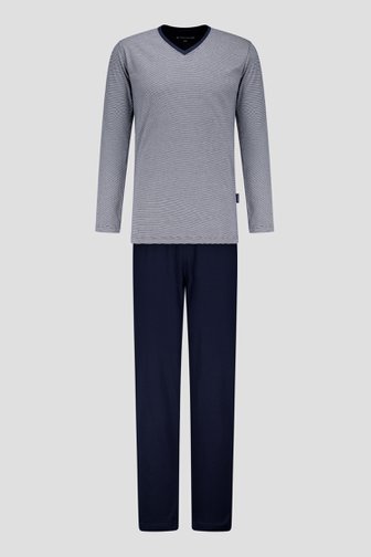 Pyjama bleu foncé avec manches longues et pantalon de Tom Tailor pour Hommes