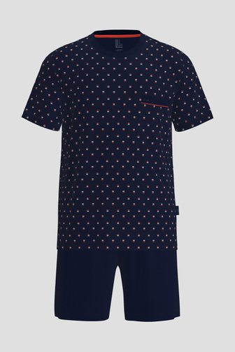 Photo produit 1 de Pyjama bleu foncé avec T-shirt et short de Liberty Island pour Hommes