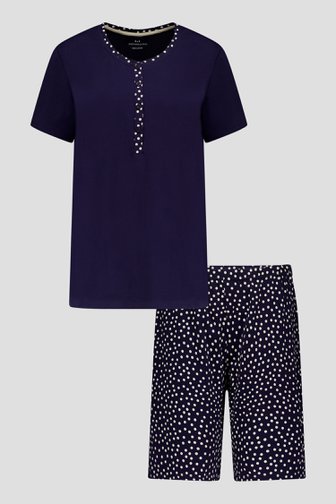 Pyjama bleu marine avec short de Götzburg pour Femmes