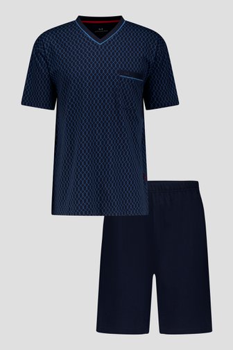 Pyjama bleu marine avec short de Götzburg pour Hommes