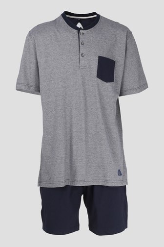 Pyjama bleu marine avec T-shirt et short de Liberty Island pour Hommes