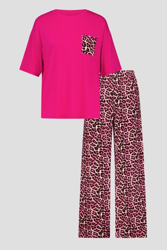 Pyjama rose avec imprimé léopard de Liberty Island pour Femmes