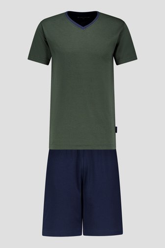 Pyjama vert avec T-shirt et short de Tom Tailor pour Hommes