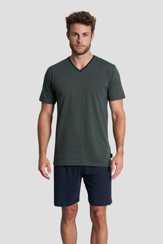Pyjama vert avec T-shirt et short de Tom Tailor pour Hommes