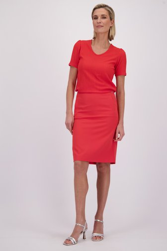 Voorkant van Rechte rode rok  door Claude Arielle voor Dames