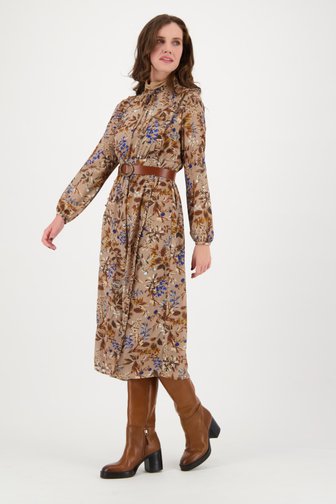 Robe beige à imprimé floral et à volants  de D'Auvry pour Femmes