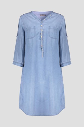 Le devant de Robe bleu clair à col en V de Geisha pour Femmes