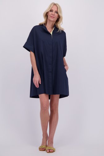 Le devant de Robe bleu foncé à manches courtes  de AC by Annelien Coorevits pour Femmes