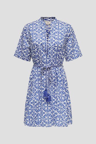 Robe bleue à imprimé blanc et ceinture à nœud de JDY pour Femmes