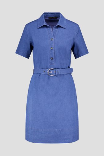 Robe bleue à manches courtes de Claude Arielle pour Femmes