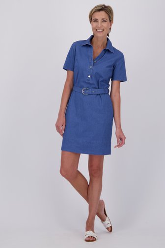 Robe bleue à manches courtes de Claude Arielle pour Femmes