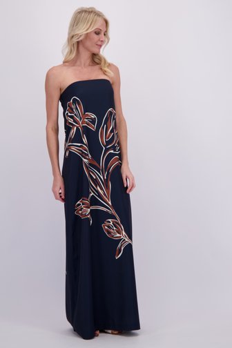 Robe bustier bleue imprimée 