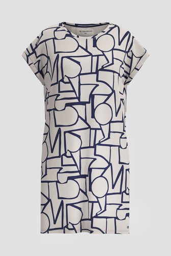 Photo produit 1 de Robe de nuit beige avec imprimé bleu de Tom Tailor pour Femmes
