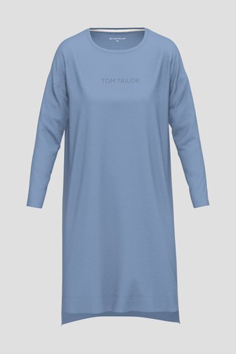 Robe de nuit bleue à manches longues de Tom Tailor pour Femmes