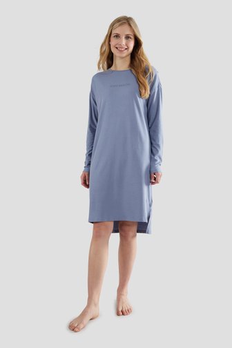 Robe de nuit bleue à manches longues de Tom Tailor pour Femmes