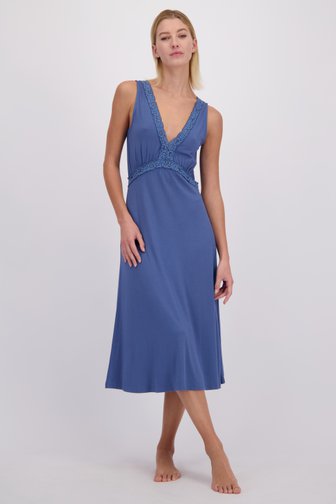 Le devant de Robe de nuit midi bleue de Liberty Island pour Femmes
